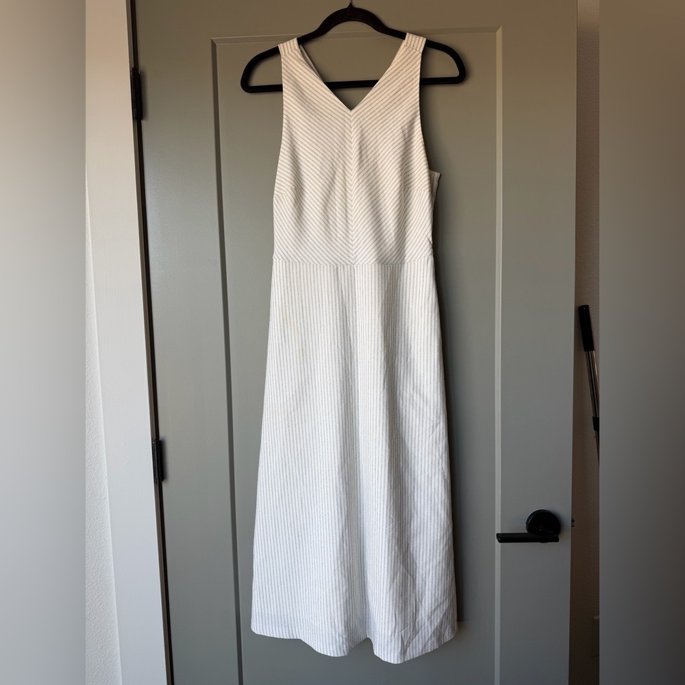 Banana Republic White Pinstripe Maxi Dress